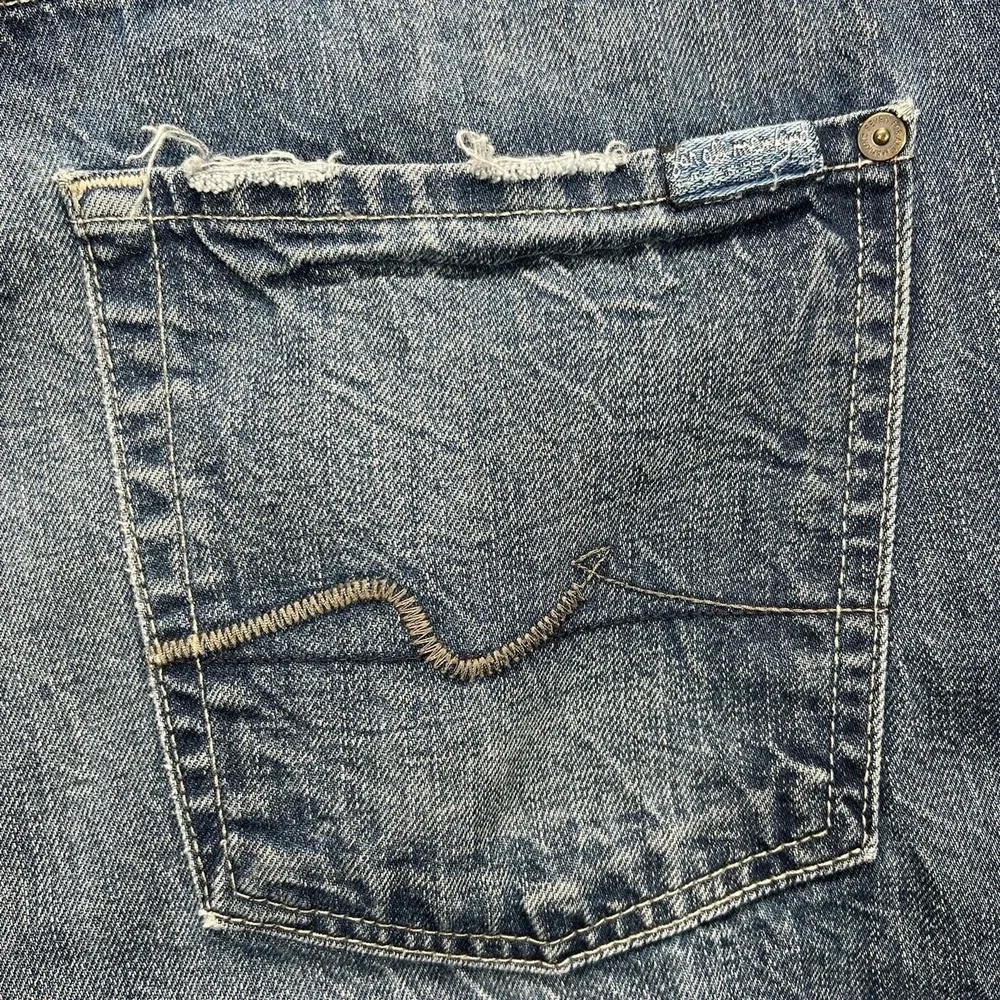 7 For All Mankind Carsen Jeans Men's 34 (Actual 36x28) Blue Straight USA Grunge‎